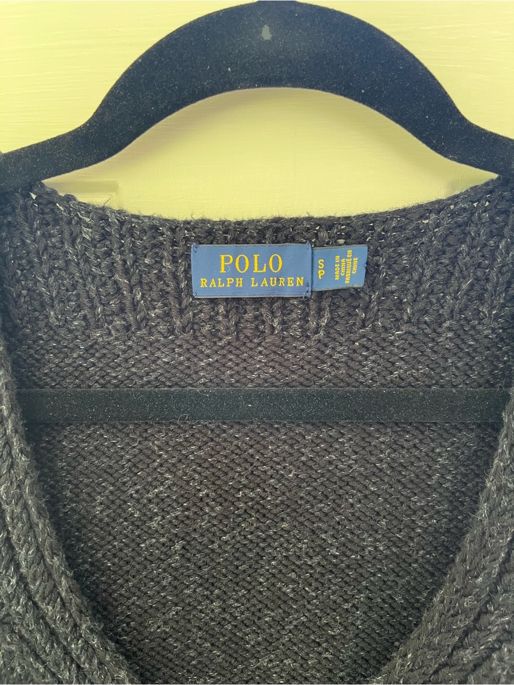 Polo by Ralph Lauren Small Black/Grey Ribbed V-Neck Knit Tank Top Minimalist - Picture 3 of 6